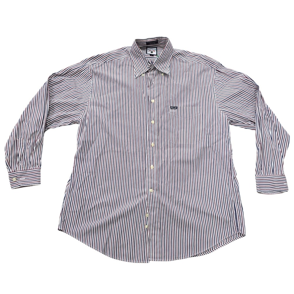 Vintage Faconnable Albert Goldberg Mens Large Made in USA Striped Button Shirt L